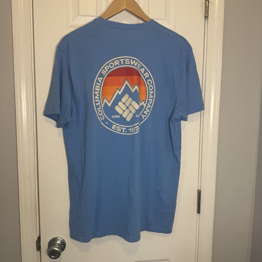 Columbia Sportswear Company Mens XL Blue Graphic T-Shirt